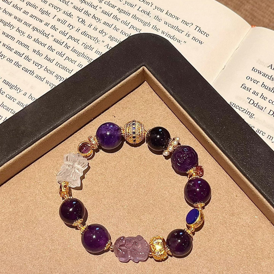 Aosharma Timeless Amethyst Halo Earrings