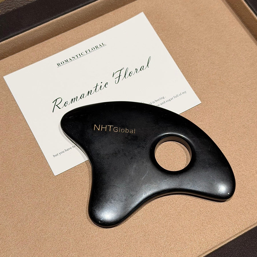 Premium Rose Quartz & Black Stone Gua Sha Sculpting Set