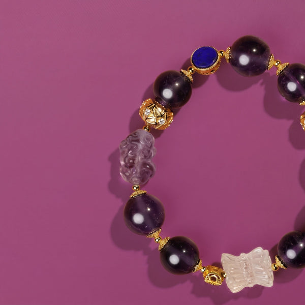Aosharma Timeless Amethyst Halo Earrings