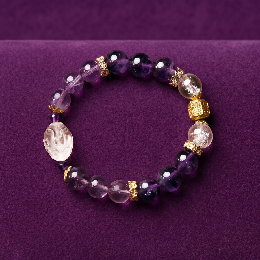 Aosharma Timeless Amethyst Halo Earrings